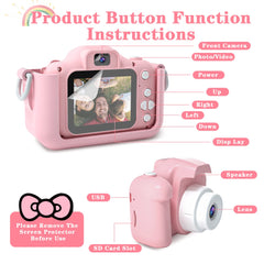 Kids Camera Toys for 6+ Year Old Boys/Girls, Kids Digital Camera for Toddler with 1080P Video, Chritmas Birthday Festival Gifts for Kids, Selfie Camera for Kids,(Pink)