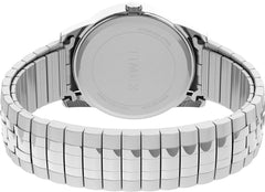 Timex Men's Easy Reader 38mm Perfect Fit Watch – Two-Tone Case White Dial with Two-Tone Expansion Band - Silver