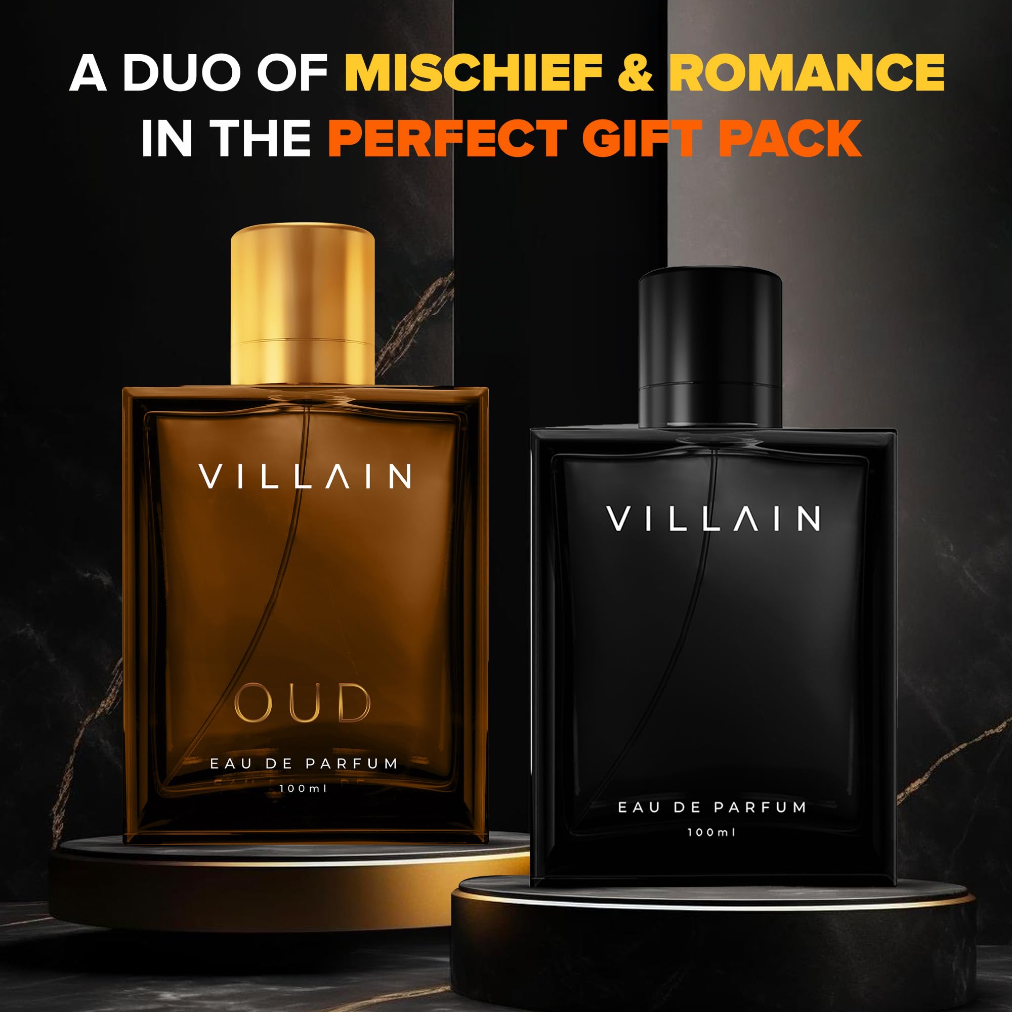 Villain Date Night Combo, Classic & Oud EDP for Men, Gift for Men, Luxury Perfume for Men - 100ml*2 (200ml)