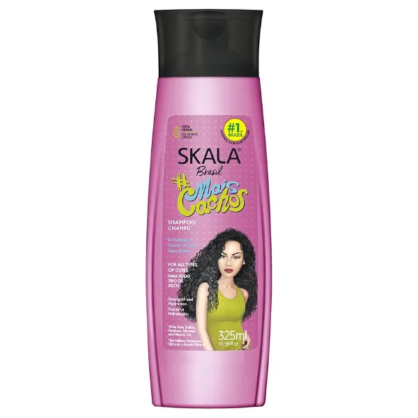SKALA Expert Shampoo MaisCachos  Sulfate Free Cleanser for Curly, Coily & Transitioning Hair Hydrating & Strengthening with Shea Butter, Castor Oil 10.99 fl oz
