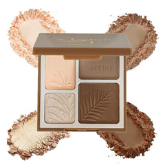Contour Palette Bronzer Powder - 2 In 1 Matte Shimmer Highlighter Makeup - Contouring & Highlighting Makeup - Long Lasting Oil Control Bronzer Powder & Highlighter - Highly Pigmented Face Make-up