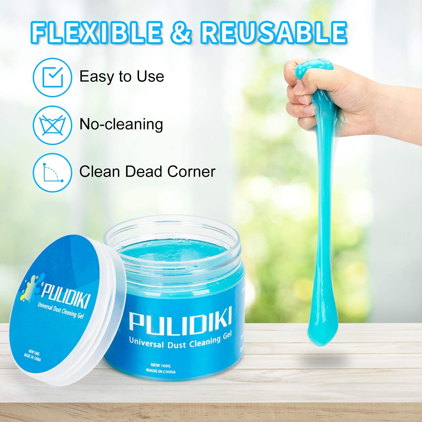 PULIDIKI Cleaning Gel for Car, Car Kit Universal Detailing Automotive Dust Crevice Cleaner Auto Air Vent Interior Detail Removal Putty Keyboard Vents, PC, Laptops, Cameras