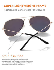 Rocf Rossini Classic Pliot Sunglasses for Women Polarized Mens Shades UV Protection with Case