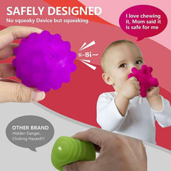 Paporich Baby Textured Multi Ball Set, Sensory Balls for Kids Toddlers 1-3, Extured Hand Catching Balls, 18 Months Baby Learning Grasping Soft Sensory Toys for Kids Gift (Set of 6)