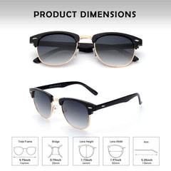 GQUEEN Classic Horn Rimmed Semi Rimless Polarized Sunglasses for Men Women GQO6