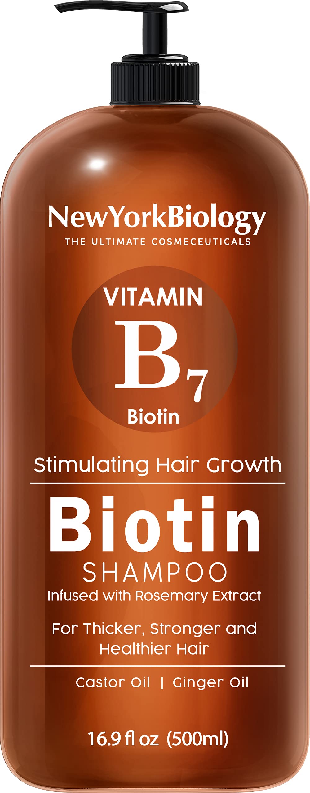 NEW YORK BIOLOGY THE ULTIMATE COSMECEUTICALS Biotin Shampoo for Hair Growth and Thinning Hair – Thickening Formula for Hair Loss Treatment – For Men & Women – Anti Dandruff - 16.9 fl Oz