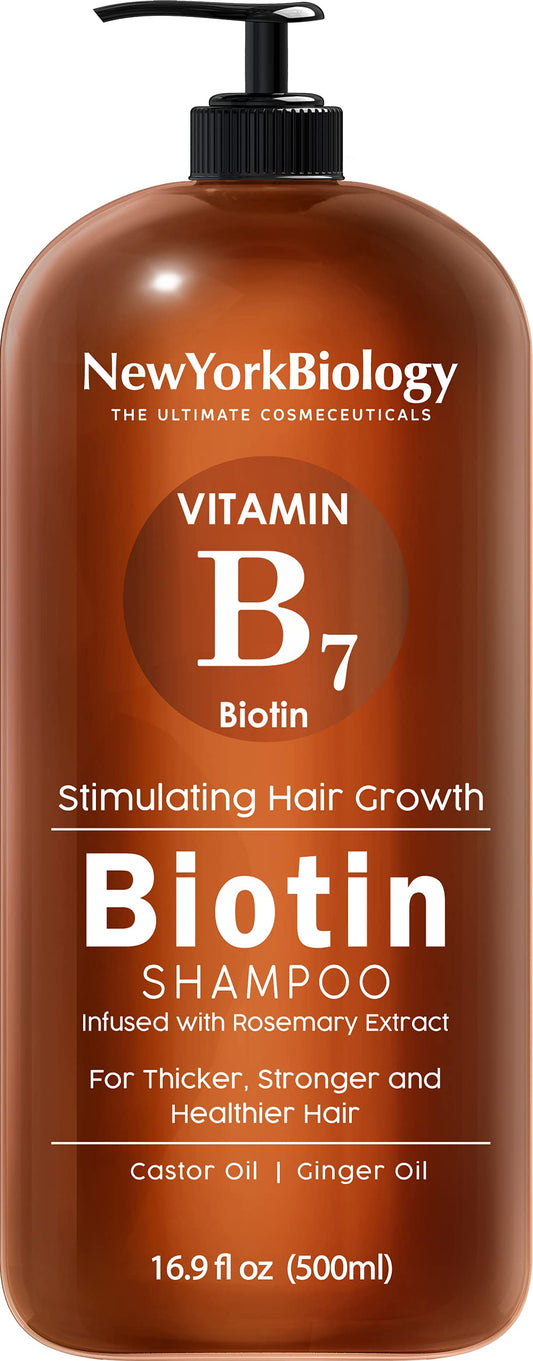 NEW YORK BIOLOGY THE ULTIMATE COSMECEUTICALS Biotin Shampoo for Hair Growth and Thinning Hair – Thickening Formula for Hair Loss Treatment – For Men & Women – Anti Dandruff - 16.9 fl Oz