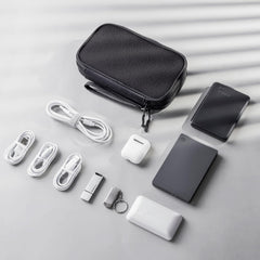 ProCase Electronics Travel Tech Pouch, Portable Cable Organizer Bag, Electronics Accessories and Supplies for Charger, Power Bank, Wire -Black