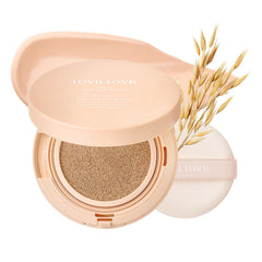 LOVB LOVB Natural Cover Glow Cushion Foundation | Korean Foundation Makeup | Long-Lasting Buildable Coverage | Lightweight and Moisturizing | Flawless Finish 0.42oz (21P Porcelain Ivory)