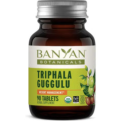 Banyan Botanicals Organic Triphala Guggulu Deep Tissue Detox & GI Tract Support Advanced Herbal Cleansing Supplement with Guggulu Resin Systemic Waste Elimination 90 Tablets USDA Organic