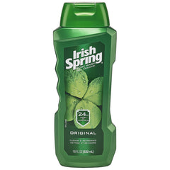 Irish Spring Original Clean Body & Face Wash (18 oz / 532 ml) – Long‑Lasting Freshness, 24‑Hour Odor Neutralization