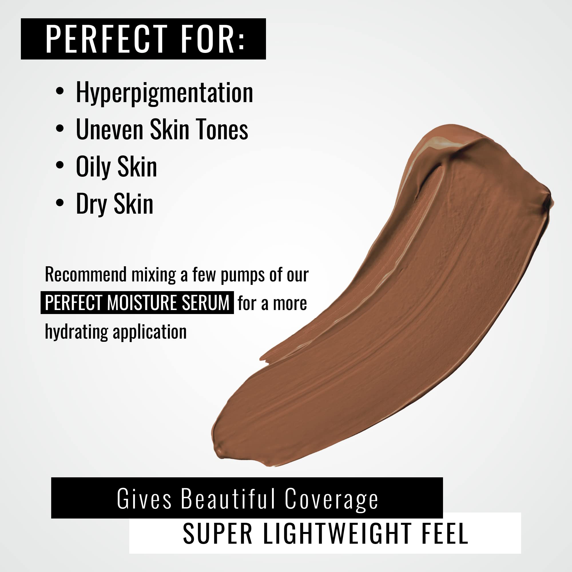 CARA Cosmetics Perfecta Base Foundation - Full Coverage Foundation Makeup, Oil Free Foundation, Light Foundation, Uneven Skin Tone & Oily Skin Foundations, BR-3: Bronze Warm Medium,30ml