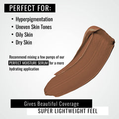 CARA Cosmetics Perfecta Base Foundation - Full Coverage Foundation Makeup, Oil Free Foundation, Light Foundation, Uneven Skin Tone & Oily Skin Foundations, BR-3: Bronze Warm Medium,30ml