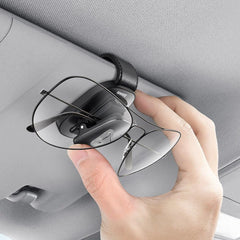 Baseus Car Sunglass Spectacles Holder Eyeglasses Storage Fastener Hanger Sun Visor Case for all Cars, SUVs, Trucks (Universal Black)