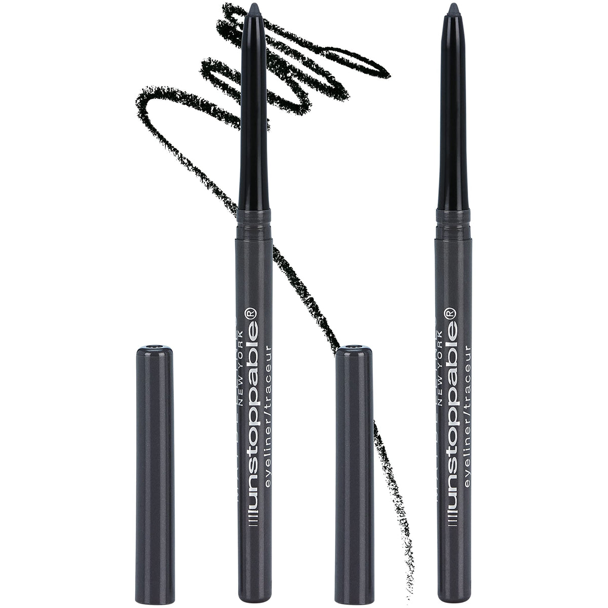 Maybelline Unstoppable Mechanical Eyeliner Pencil Dual Pack, Pewter, 0.02 oz