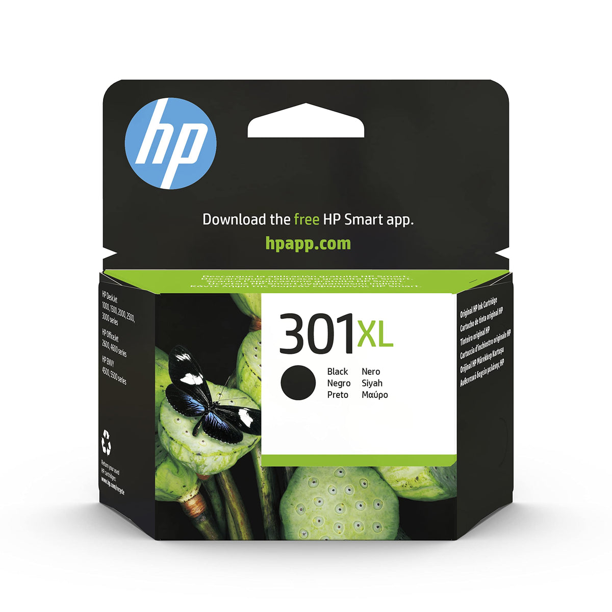 HP 301XL Original Ink Cartridge CH563EE UUS Black High Capacity 430 Pages, 1-Pack