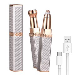 Arabest Electric Eyebrow Razor, 2 in 1 Eyebrow Trimmer Painless Hair Remover with LED Light, USB Rechargeable Hair Removal Epilator, Waterproof Razor for Eyebrow Nose Lips Facial Body Cheeks