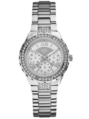 Guess Womens Quartz Watch, Analog Display and Stainless Steel Strap W0111L1