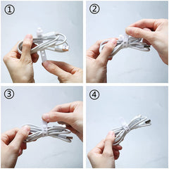 UUHOME Data Cable Organizer Storage Box With Lid,Electronic Cables Organizer Box With 10 Cable Ties Straps,Clear Charger Cable Organiser Desk Accessories Storage Case Cable Management Tidy