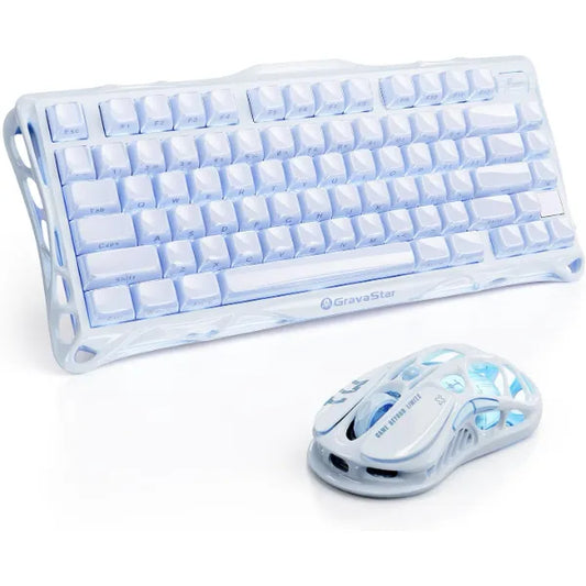 GravaStar Mercury K1 Keyboard & M1 Pro Mouse - Ice Blue