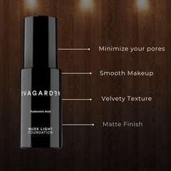 EVAGARDEN Nude Light Foundation - Fluid and Sensorial Makeup - With Moisturizing Properties - Smooth Coverage Blurs Small Imperfections for Flawless Appearance - 285 Pink Honey - 1.01 oz