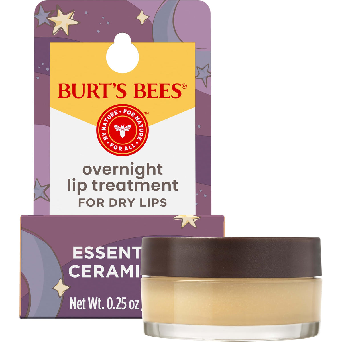 Burt's Bees pure Natural Overnight Intensive Lip treatment, Ultra- ing Lip Care- 0. 25 ounce