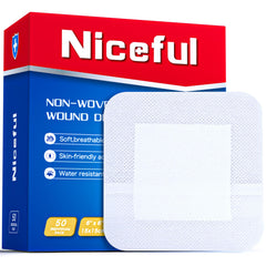 Niceful Island Dressing 6"x6" Bandages, 50Pcs Individually Wrapped
