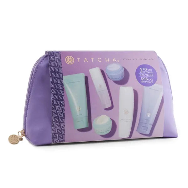 Tatcha Mini Favorites Set, Travel size Cleansers, Essence, and Moisturizers