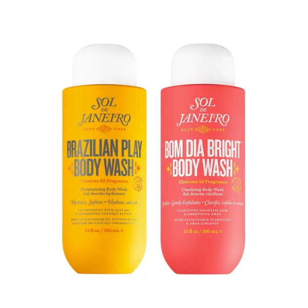 SOL DE JANEIRO Replenishing & Clarifying Shower Duo | Brazilian Play & Bom Dia Bright Body Wash | Cheirosa 62 & 40 | 13 fl oz