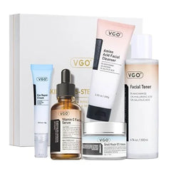 VGO Skin Care Set, Anti Aging Moisturizing Repairing Soothing Snail Mucin Facial Skin Care Routine Kit for Dry Sensitive Dull Skin, 13.58 Fl Oz