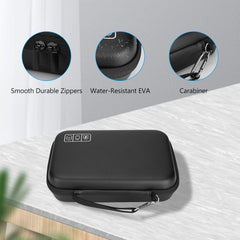ProCase Hard Travel Electronic Organizer Case for MacBook Power Adapter Chargers Cables Power Bank Apple Magic Mouse Apple Pencil USB Flash Disk SD Card Small Portable Accessories Bag -Black