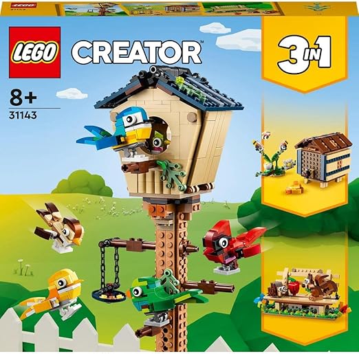 LEGO 31143 Creator 3in1 Birdhouse: Birds to Hedgehog to Beehive Set, Forest Animal Figures, Building Toys For Kids Aged 8 Years and Over, Gift Idea