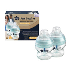 Tommee Tippee Advanced Anti-Colic Newborn Baby Bottle, 5oz, Slow-Flow Breast-Like Nipple for a Natural Latch, Triple-Vented Anti-Colic Wand, Pack of 2
