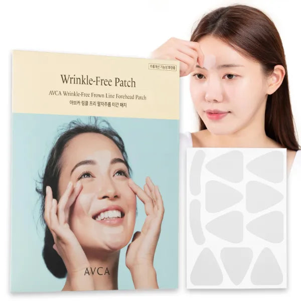 AVCA Wrinkle Patches (55 Pack) - Korean Anti-Wrinkle Forehead, Frown & Smile Line Patches | Non-Invasive Face Smoothers