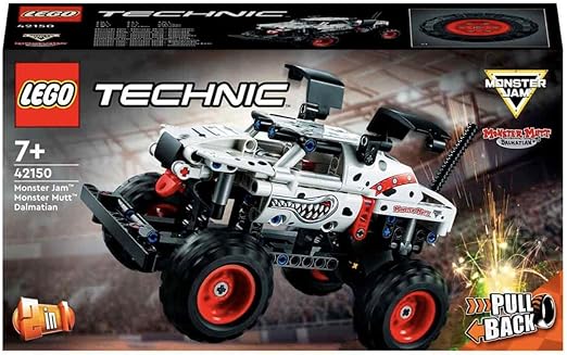 LEGO 42150 Technic Monster Jam Monster Mutt Dalmatian, Truck Toy for Boys and Girls Aged 7 Plus, 2in1 Pull Back Racing Toys, Birthday Gift Idea