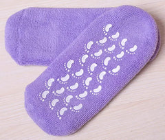 Purple Moisturize Soften Repair Cracked Skin Moisturizing Treatment Full Gel Jojoba Oil Vitamin E Spa Socks