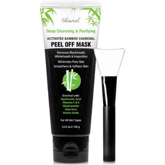 Ebanel Charcoal Peel Off Face Mask Applicator Set, Deep Pore Cleansing Minimizer Blackhead Remover with Niacinamide, Hyaluronic Acid, Vitamin C, Green Tea, Deep Cleanse Black Masks Peel Off Gel Mask, 3.52