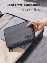 UGREEN Electronic Organizer, Double Layer Travel Gadget Bag compatible for USB Cable, SD Card, Hard Drive, Power Bank, Digital Camera, iPad Mini/Nintendo Swith Console/E-book or Tablet (up to 7.9'')