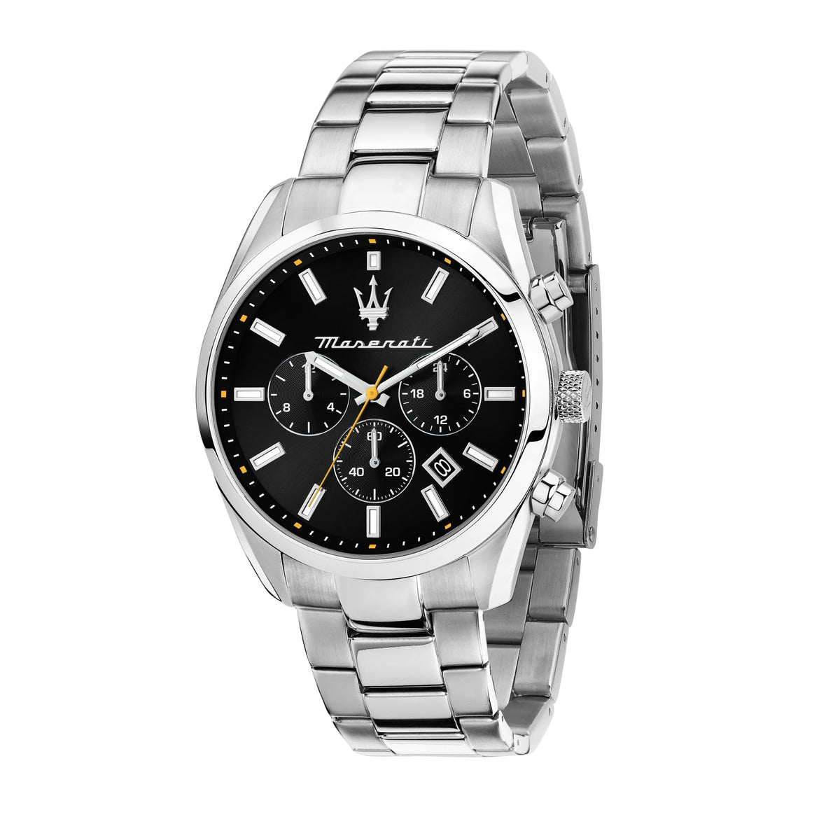 Maserati Classic Date Chronograph Analog Dial Color Black Men's Watch - R8853151010 - Metallic