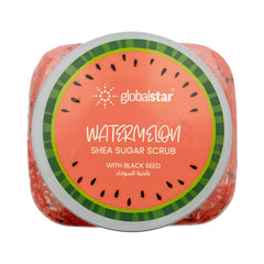 Globalstar Shea Sugar Scrub 600ml – Exfoliating & Hydrating – Watermelon, Blue Indigo, Kiwi, Fassi Aker, Vitamin C (600g, Watermelon)