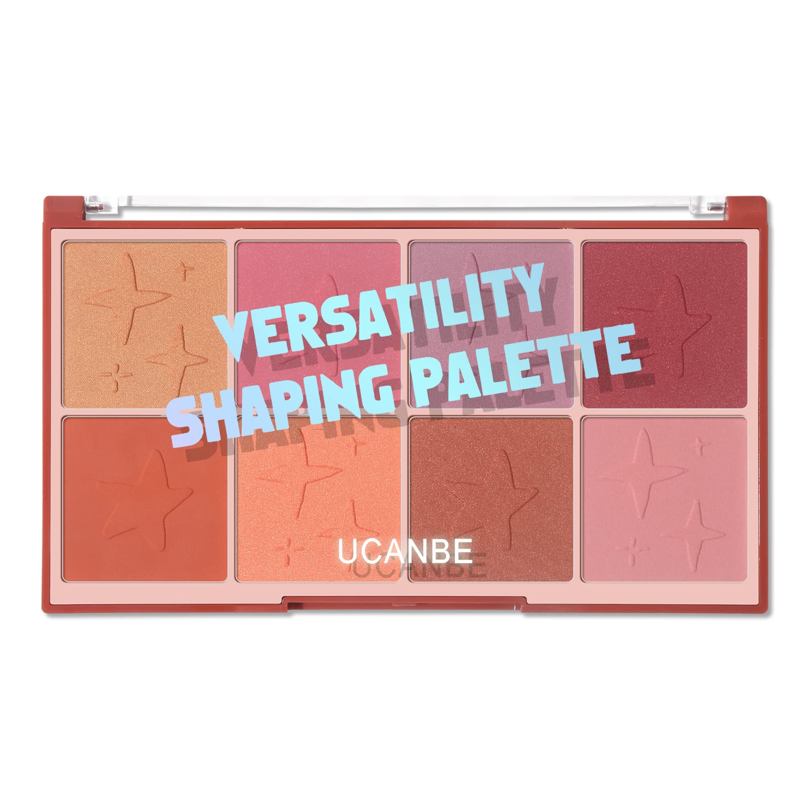 UCANBE 8 Colors Face Blush Palette - Velvety Matte Illuminated Shimmer Blendable Blush Powder Palatte, Triple Baked Waterproof Long Lasting Cosmetic Makeup Blush