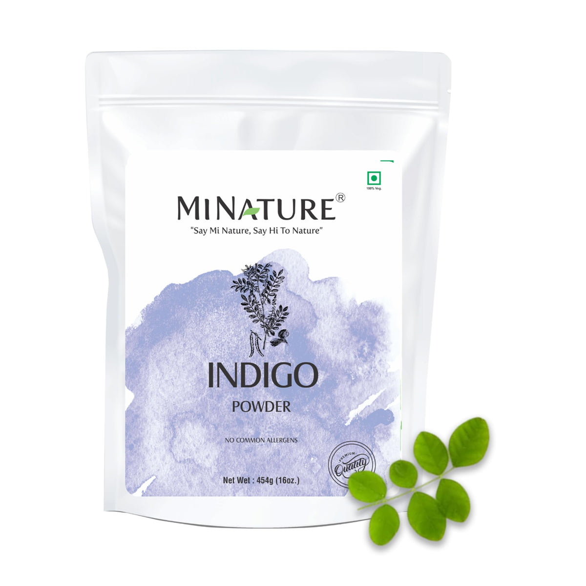 Mi Nature 100% Indigo Leaf Powder 454g (16oz) |Pure Herbal Tint for Rich Dark Hair Color |Natural Tinctoria Powder (Indigofera Tinctoria)
