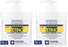 Advanced Clinicals Retinol Cream Spa Size For Salon Professionals Moisturizing Formula Penetrates Skin To Erase The Appearance Of Fine Lines & Wrinkles Fragrance Free 16 Ounce (Pack of 2) Multi