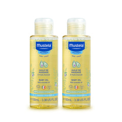 Mustela Baby Oil - Moisturizing Oil for Massage - with Natural Avocado fortified with Vitamin B5 - Biodegradable Formula & Tear-Free - Pack of 2