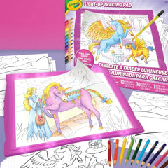 Crayola Light Up Tracing Pad – Pink and Blue Writing & Drawing Art Kit for Kids, Kids Toys & Games, Tracing Light Box, Sketching Gifts for Kids.
