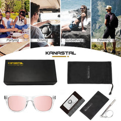 KANASTAL Polarized Sunglasses Men, Fashion Square Sun Glasses Women, Classic Shades for Womens, Driving Fishing Outdoor 100% UV400 Protection