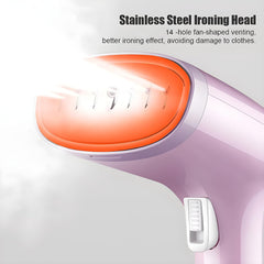 XVersion Garment Steamer, Portable Iron Steamer Clothes 350ml, 15 Sec Fast Heat up Steam Iron w/Brush Wrinkle Remover, Clothes Steamer for Home & Travel Iron - Pink