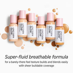 UNICORN GLOW SLEEK SERUM FOUNDATION 328C - Hydrating 2-in-1 Serum + Foundation for a Natural, Airbrushed Look, Hyaluronic Acid Hydrating Foundation