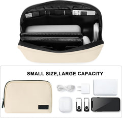 Azonee Electronics Organizer, Travel Universal Cable Cord Organizer Bag Portable Waterprrof Leather Electronics Accessories Bag for Cable, Charger, Phone, SD Card, Business Travel（Style B）