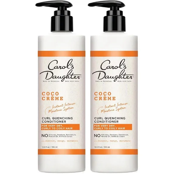 Carol's Daughter Coco Creme Curl Quenching Conditioner for Very Dry Hair, with Coconut Oil, Paraben Free Conditioner for Curly Hair, 12 oz (Pack of 2)